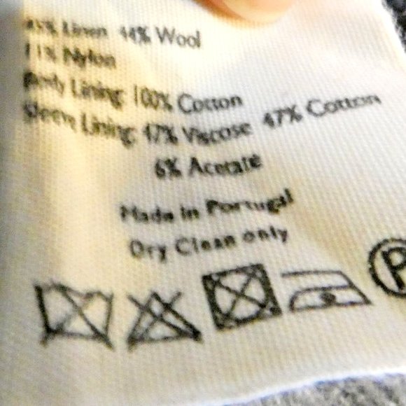 Linen Wool Jacket Black Tweed Equestrian Blazer British Office Work UK 12 = US 8 - Picture 11 of 11